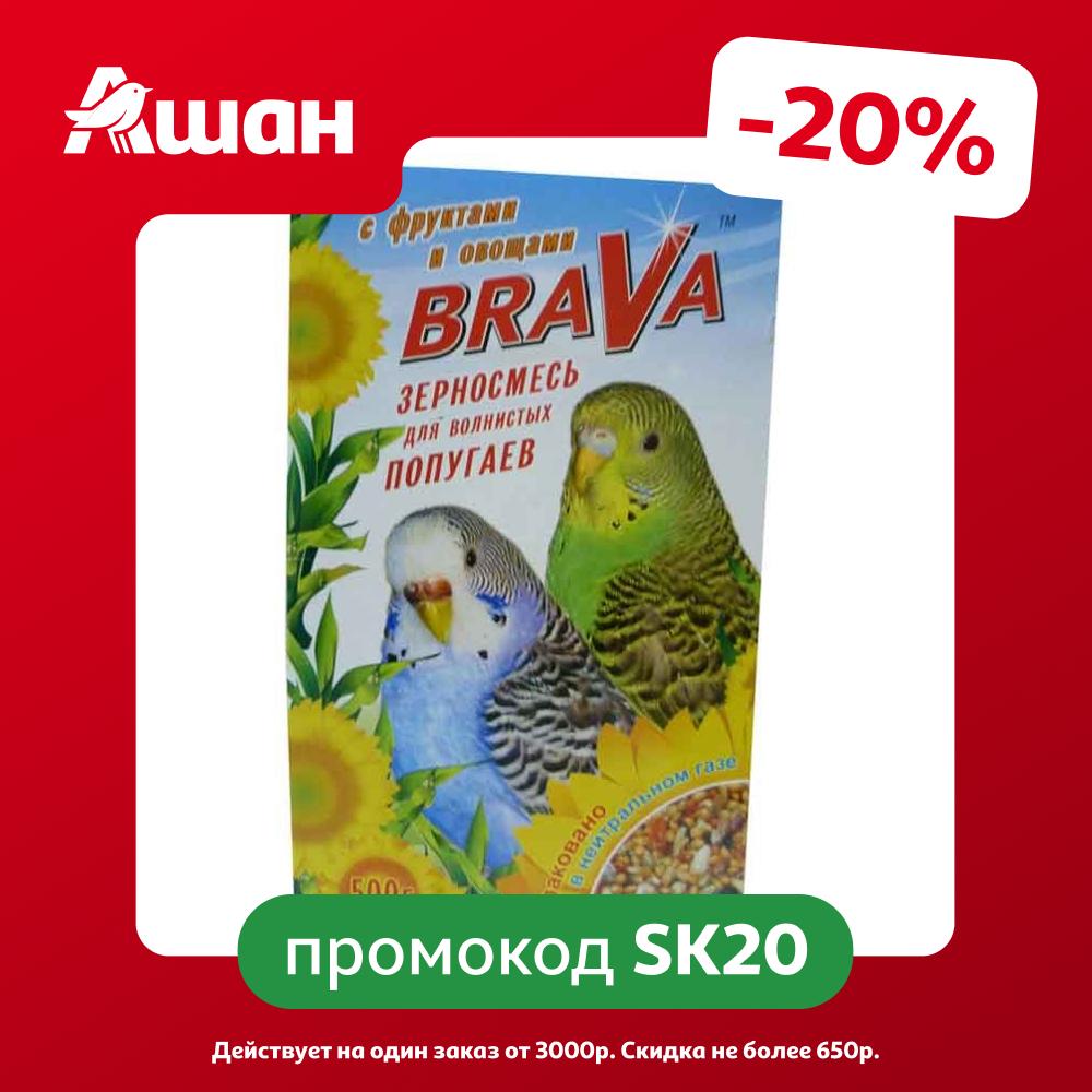 Корм для волнистых попугаев Brava Зерносмесь с овощами и фруктами, 500 г