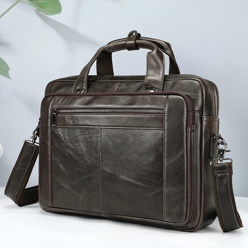 Премиальная мужская кожаная сумка для ноутбука 15-16 Inch Laptop gray JDST online