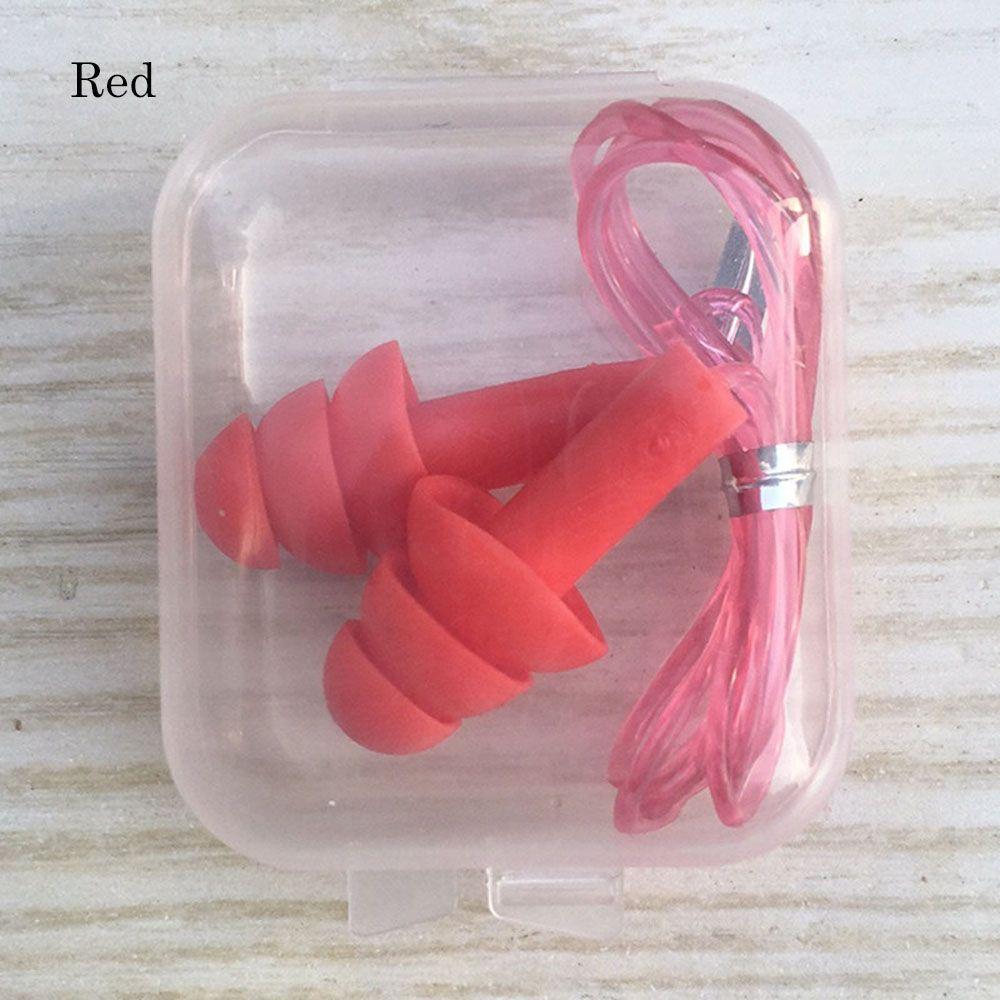 Soft Silicone Pool Accessories Noise Reduction Swimming Ears Protector Ear Plugs Hearing Protection красный Haniaojie8