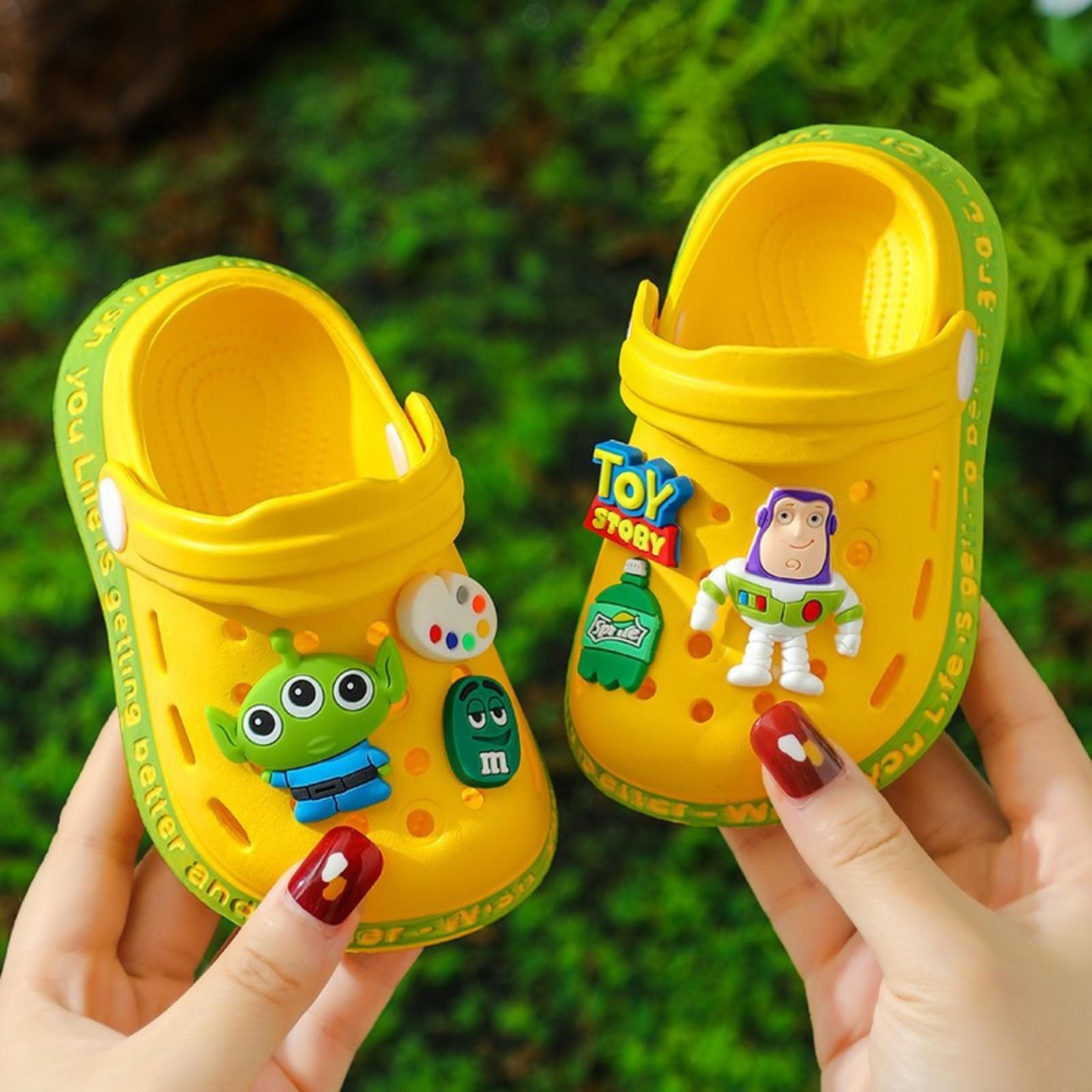 Детские тапочки с рисунком из мультфильмов, мягкие, нескользящие 22 жёлтый mianduijifengba