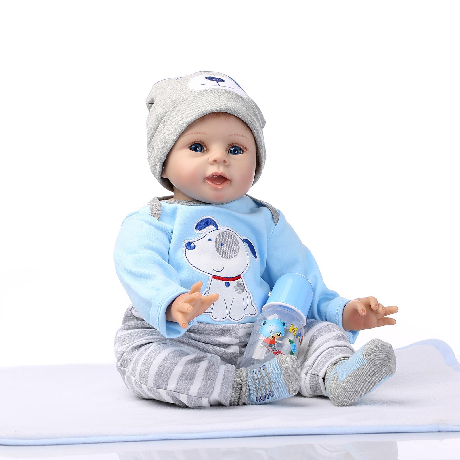 Кукла Reborn Baby Doll 55 см Куклы Reborn Реалистичные Мягкие Силиконовые Виниловые Ручной Работы Мальчик Reborn Выглядит Как Настоящий Младенец Cloth Body Doll white FUSKARMA TOYS