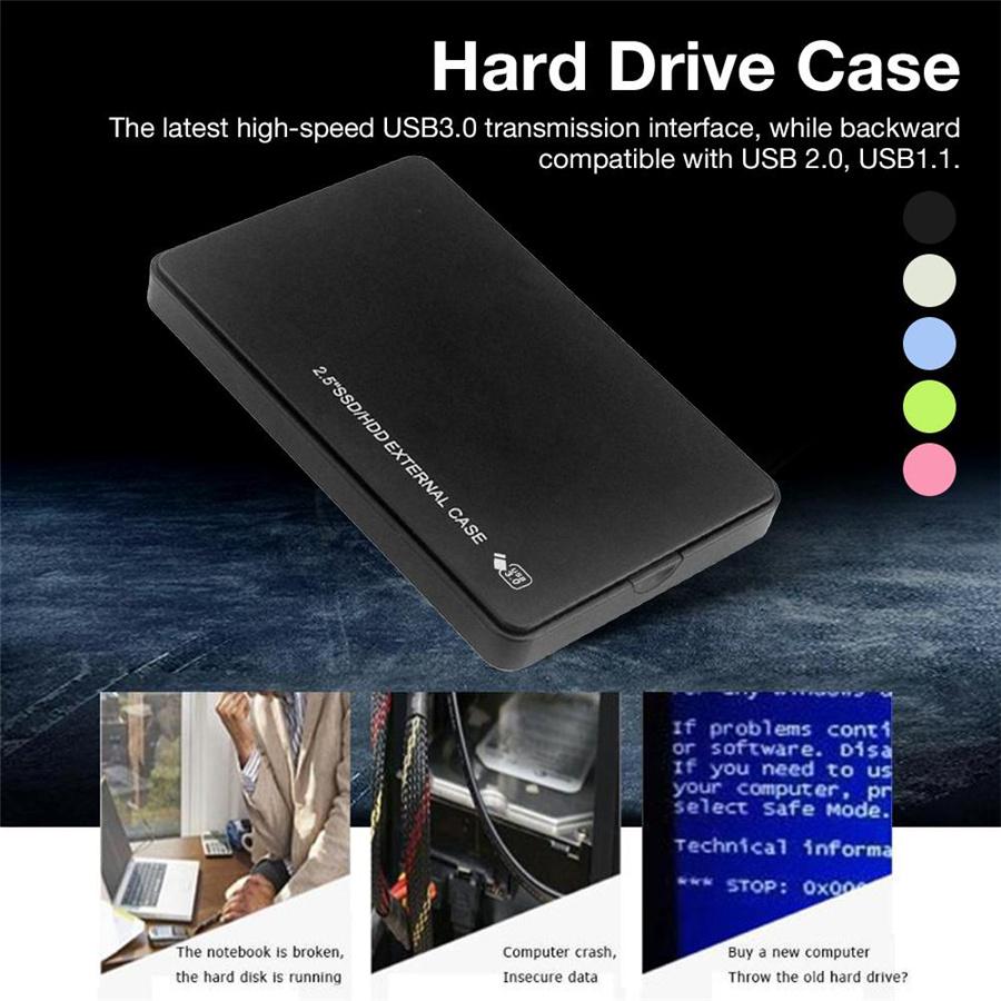 Новейший 2,5-дюймовый корпус для жесткого диска USB 3.0 на SATA I / II / III, безвинтовой внешний корпус для жесткого диска 2,5-дюймовый SSD HDD gray Skyfree