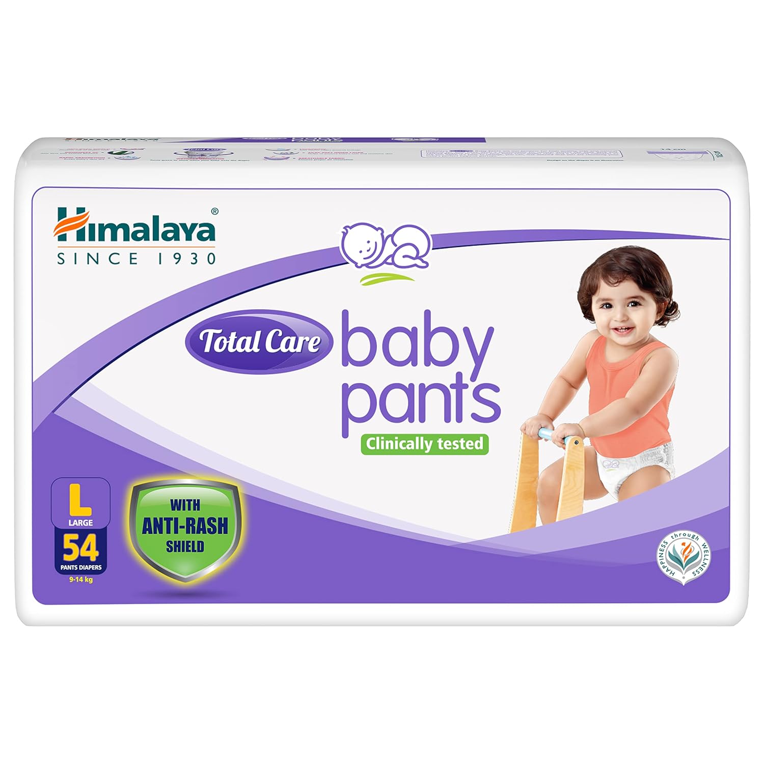 Himalaya Подгузники-трусики Total Care для малышей, размер Large 9-14 кг, упаковка 54 шт., защита от опрелостей, комфорт purple