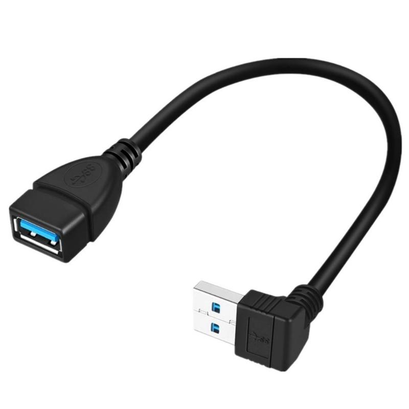 Гибкий USB 3.0 удлинитель с углом 90 градусов для улучшения подключения и долговечности для ноутбука, телевизора, USB-накопителя black Wonderlands