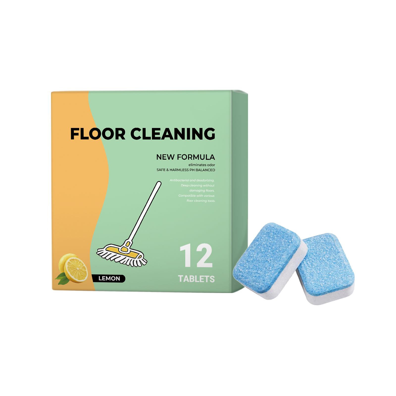 Floor Cleaning Tablets Pack of 12 Effective Formula for Hard Floor Surfaces Easy to Use Dissolvable Cleaning Tablets for Mop and Floor Cleaning One Size зелёный Quatra