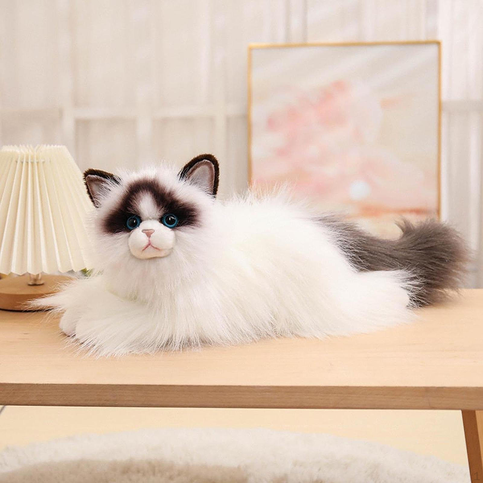 Мягкая игрушка в виде кошки, обнимающаяся коллекция, фигурки котят, игрушка милая для мальчиков и девочек, друг перед сном white Fashion Jelewery