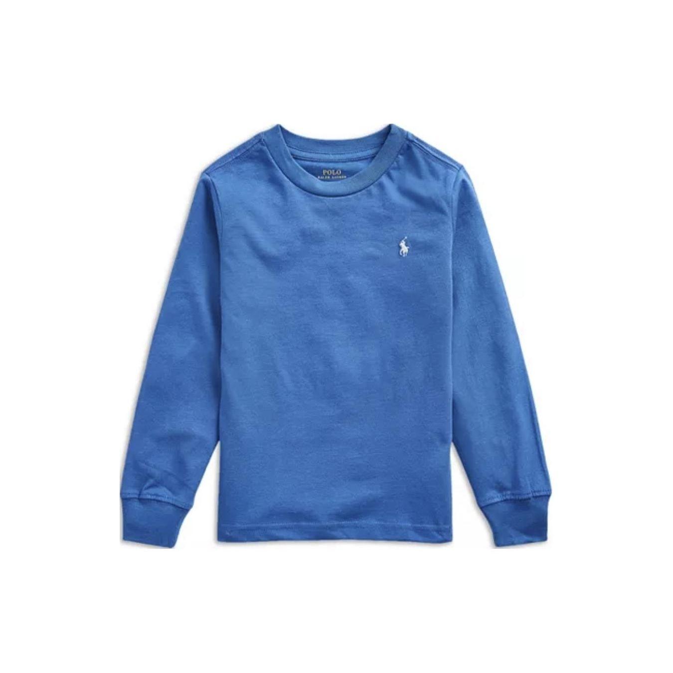 Polo Ralph Lauren однотонный вышитый логотип с круглым вырезом повседневный длинный рукав детские топы синий 323854677-021 L gray