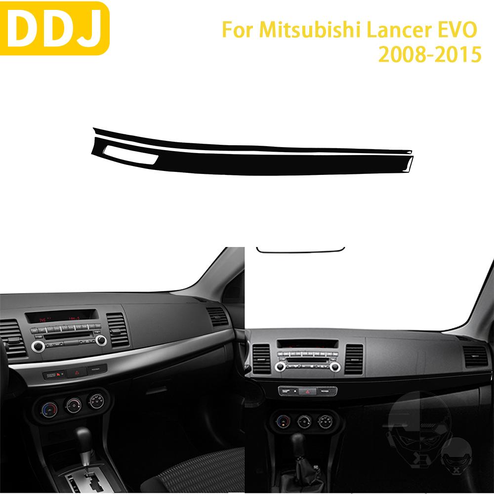 Для Mitsubishi Lancer EVO X MR 2008-2015 автомобильные аксессуары, пластиковое пианино, черный интерьер, центральная панель приборной панели, накладка, наклейка black LHD black 91510107MAC2D1LAXP
