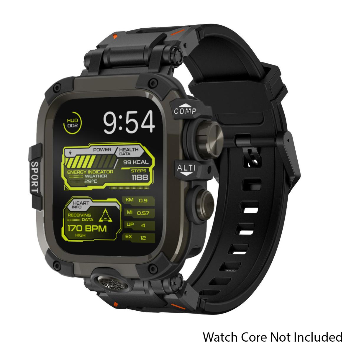 Чехол + Ремешок для Apple Watch Ultra 3/2 49 мм 46 44 45 мм Силиконовый Ремешок Водонепроницаемый Сплав Покрытие Браслет для IWatch series 11 10 9 8 7 49mm for ultra 3 2 1 black Dongfang HOME