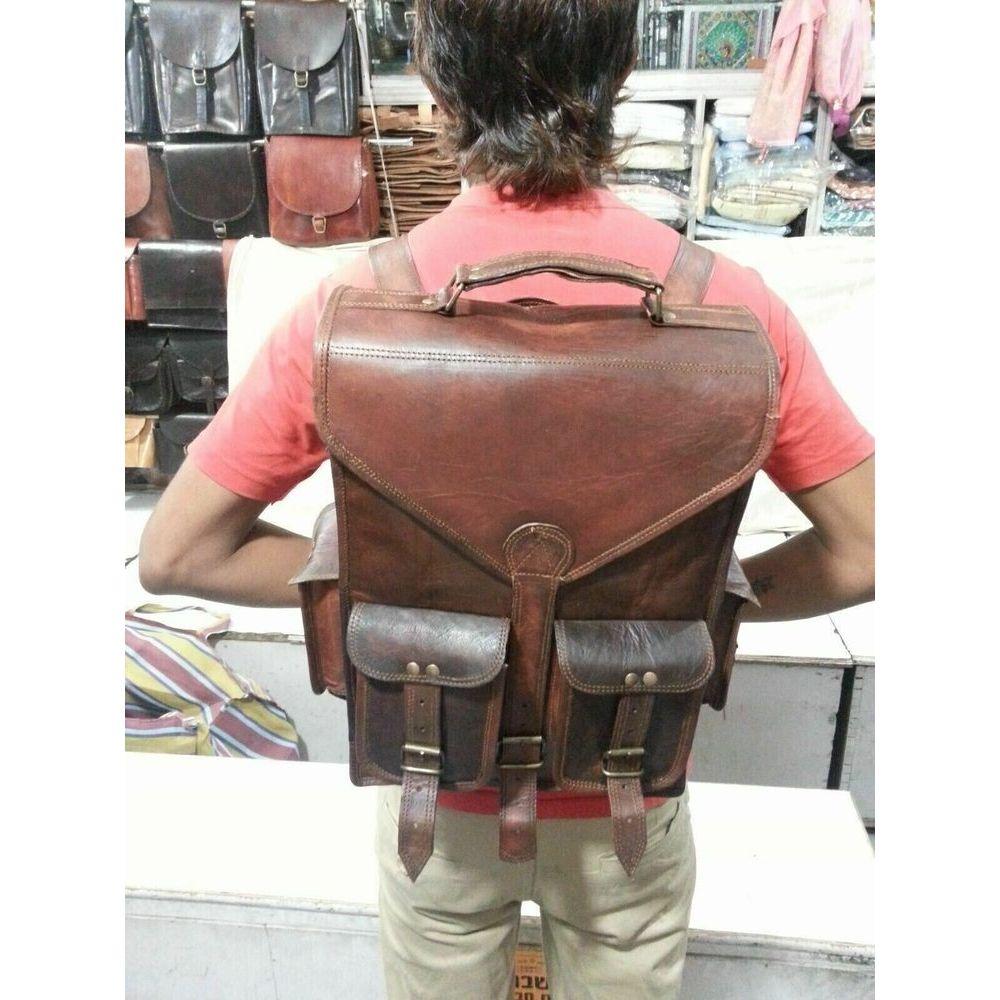 Кожаная сумка Goat Bag Рюкзак Рюкзак Vintage Messenger Real Laptop Brown Genuine 15 x 11 x 4 in gray NAVYA Genuine leather Bags