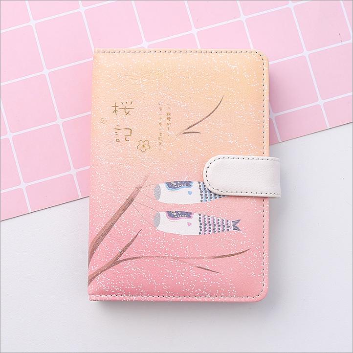 Мультфильм Ledger Girl Heart Маленький дневник Вещи Ноутбук Портативный Zephyr Sakura-2 beige MENGN Top