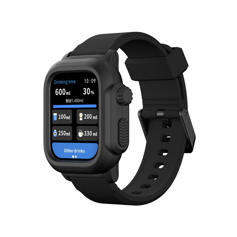 Водонепроницаемый корпус для Apple Watch Case 45 мм 44 мм 41 мм 40 мм 42 мм Наручный ремешок из силикона для активного отдыха iWatch 9 8 7 6 5 4 SE 45mm чёрный GYROBALL