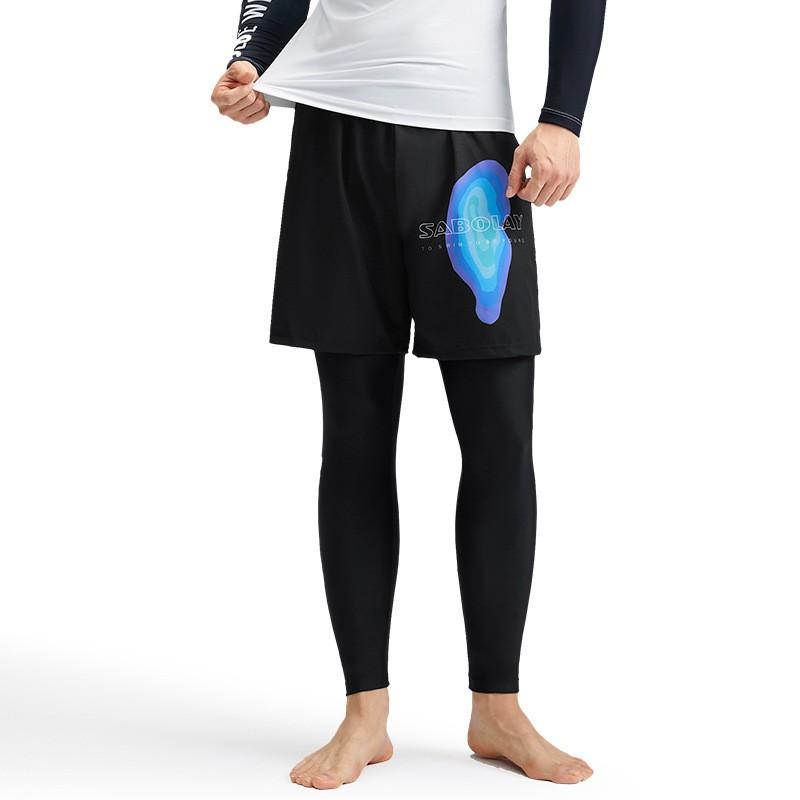 Mens Quick-Dry Double-Layer Swim Trunks Swimming Water Sports Beach Outdoor Activities XL black HiBasic