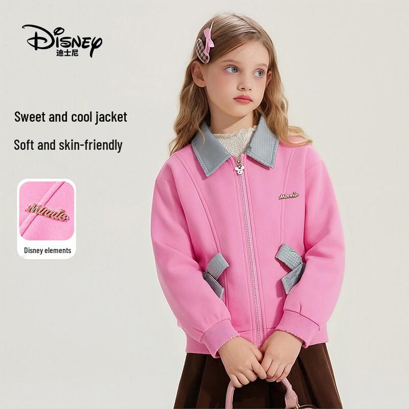 Застегивающаяся на молнию куртка для девочек Disney с бантом Минни 140 роза розовый JDST online