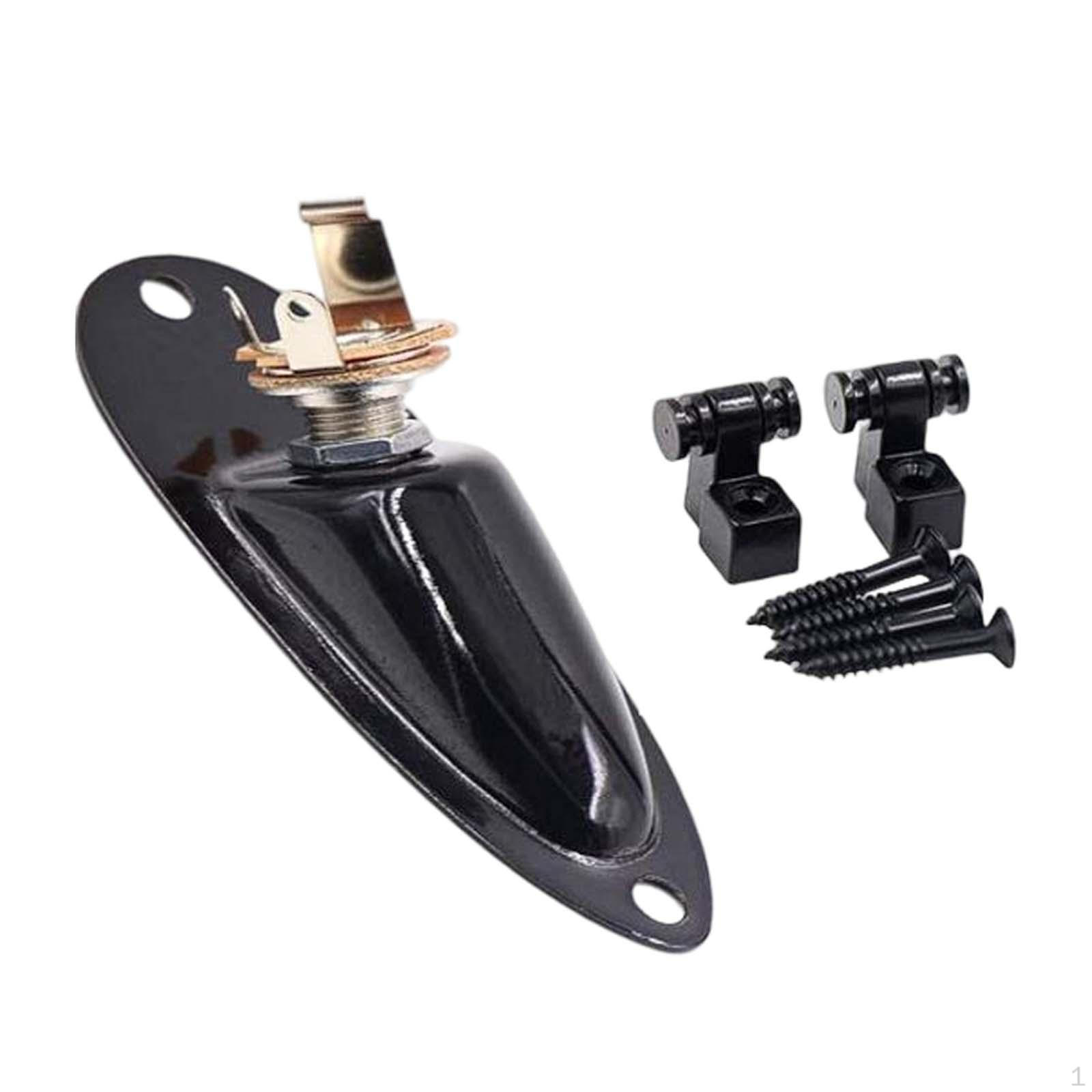 Бас-гитара Барабан Хвост Дерево Струнодержатель Прочный и Загруженный Jack Plate Прочные Электрические Запасные Части Black black Makeup SD