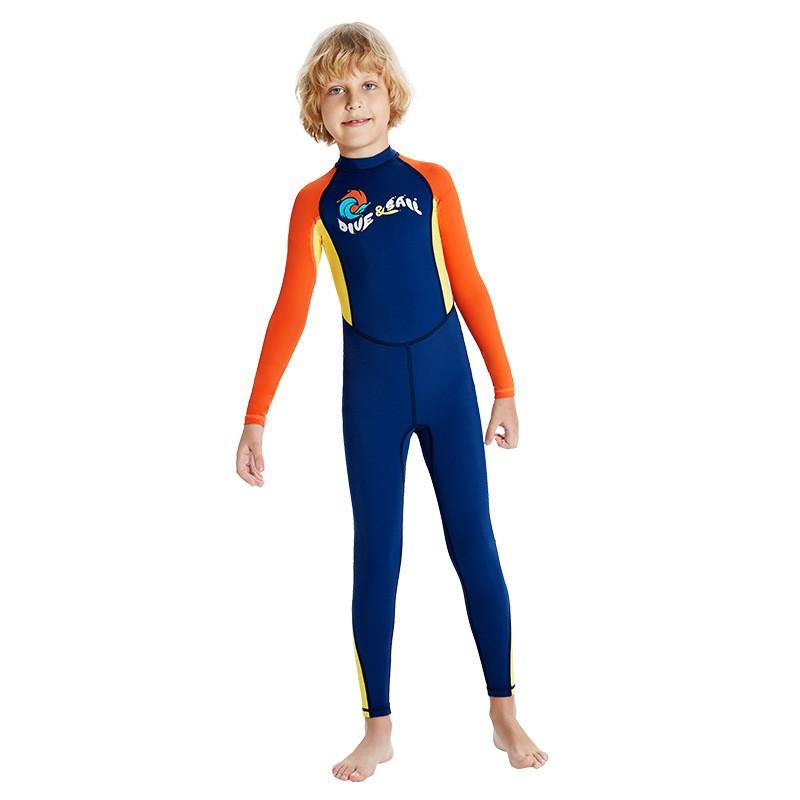 Kids UV Protection Rash Guard Swimwear Boys - Quick Dry Snorkeling Surfing Swimming Suit With UPF 50 Small blue HiBasic