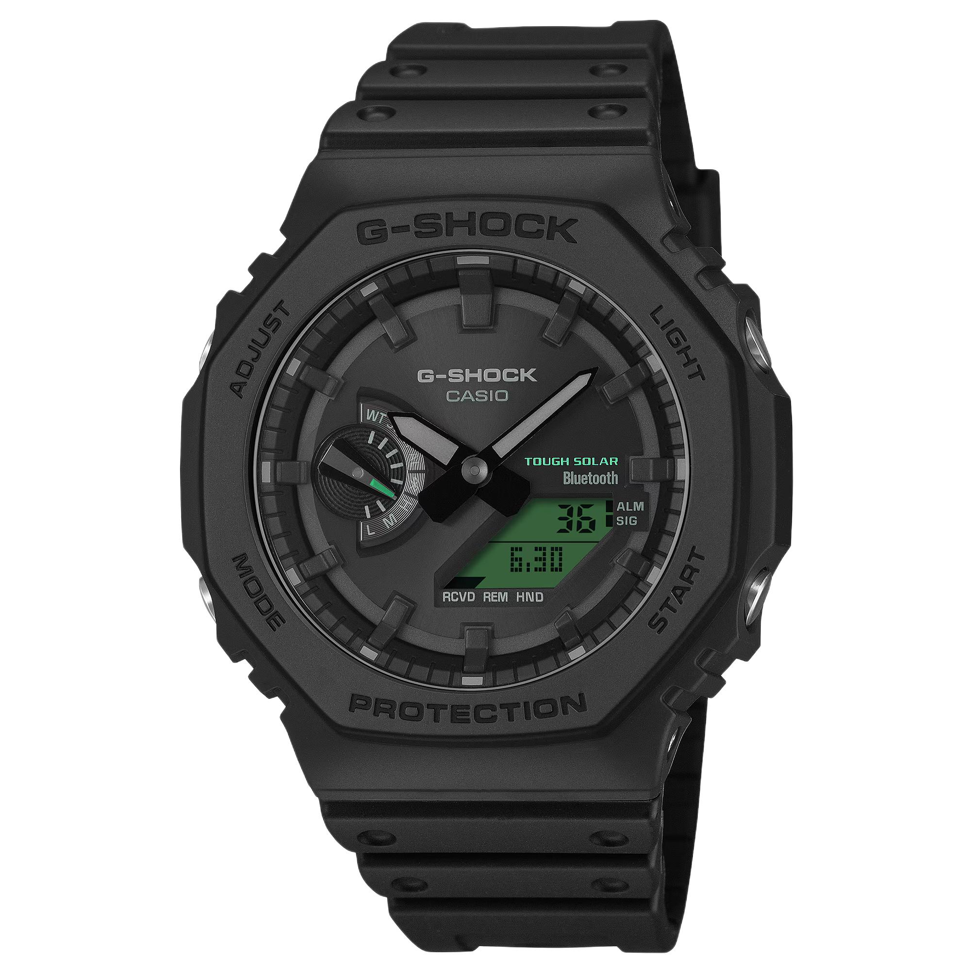 Casio 2100 Bluetooth Connection Shockproof Solar Quartz Movement Resin Strap Watch Men watches Black GA-B2100BEG-1A Black black