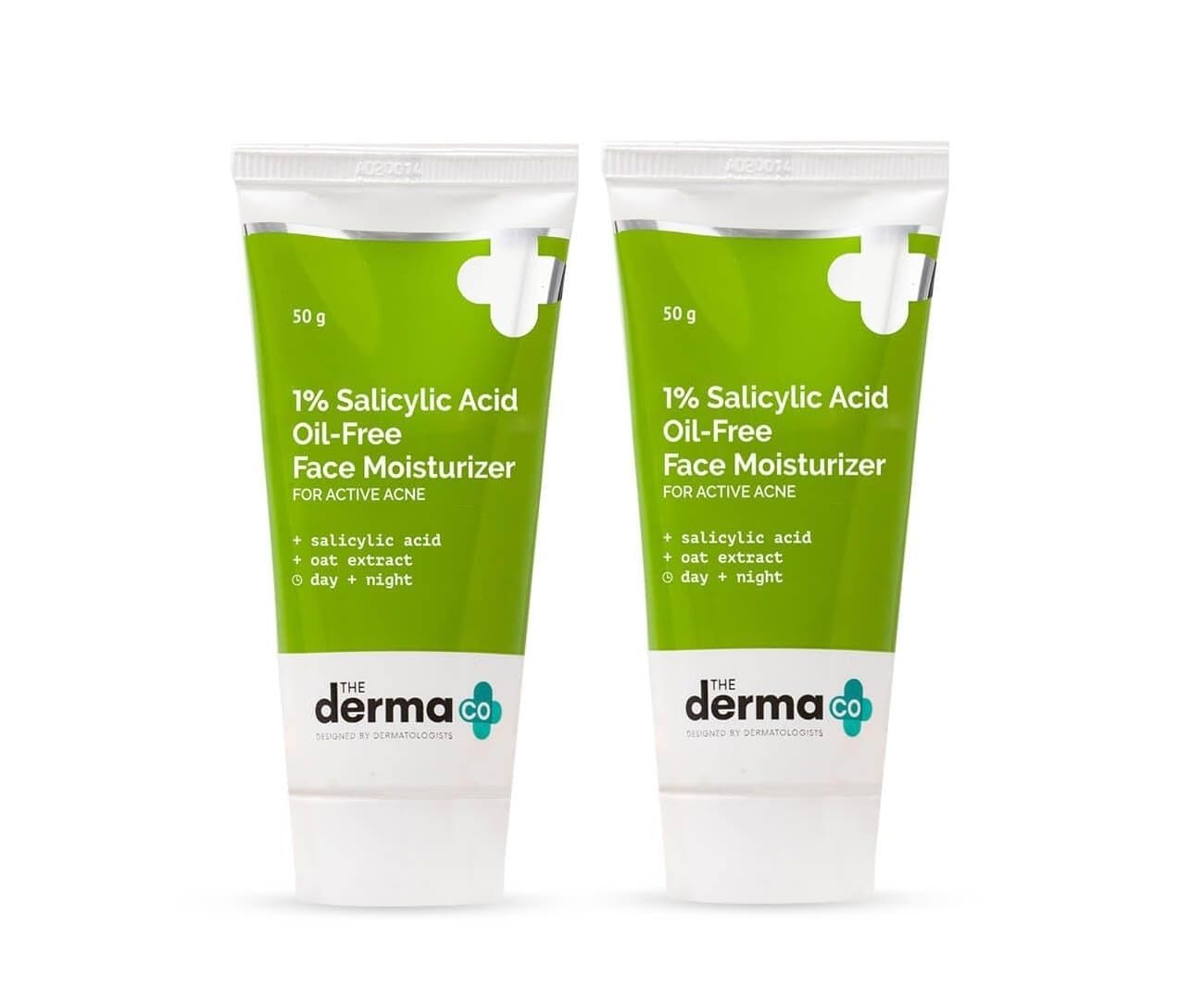 The Derma Co 1% Салициловая кислота Обезжиренный увлажняющий крем для лица с экстрактом овса 50г Упаковка из 2 для кожи, склонной к акне green The Wish Health And Beauty