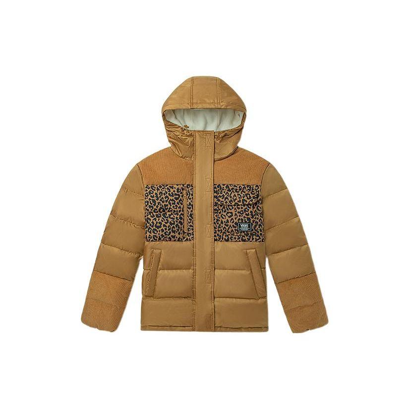 Vans Леопардовый принт пуховик женские куртки тыква VN0A5F6NGWT M brown