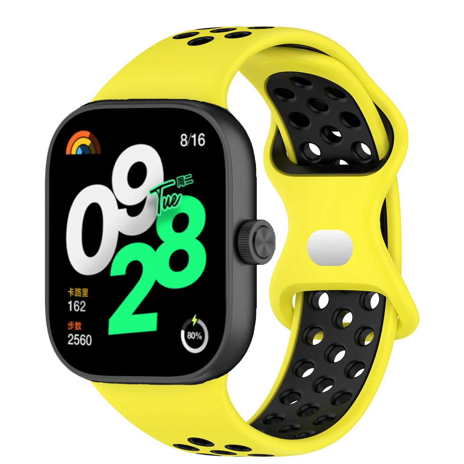 Спортивный силиконовый ремешок для Redmi Watch 4 5 6 Аксессуары для ремешка Замена Дышащий браслет Умные часы Xiaomi Band 8 9 Pro Ремень redmi watch 4-5-6 yellow SoleVibe Shoes