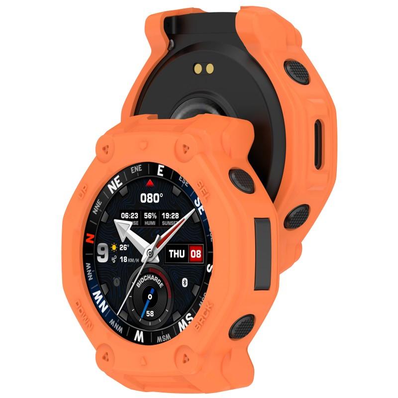 TPU Protective Case For Amazfit T-rex 3 Pro Smart Watch Cover Soft Bumper Trex3 Pro 48mm 44mm Protector Shell Accessoies For T-rex 3 Pro 48mm оранжевый lucky001