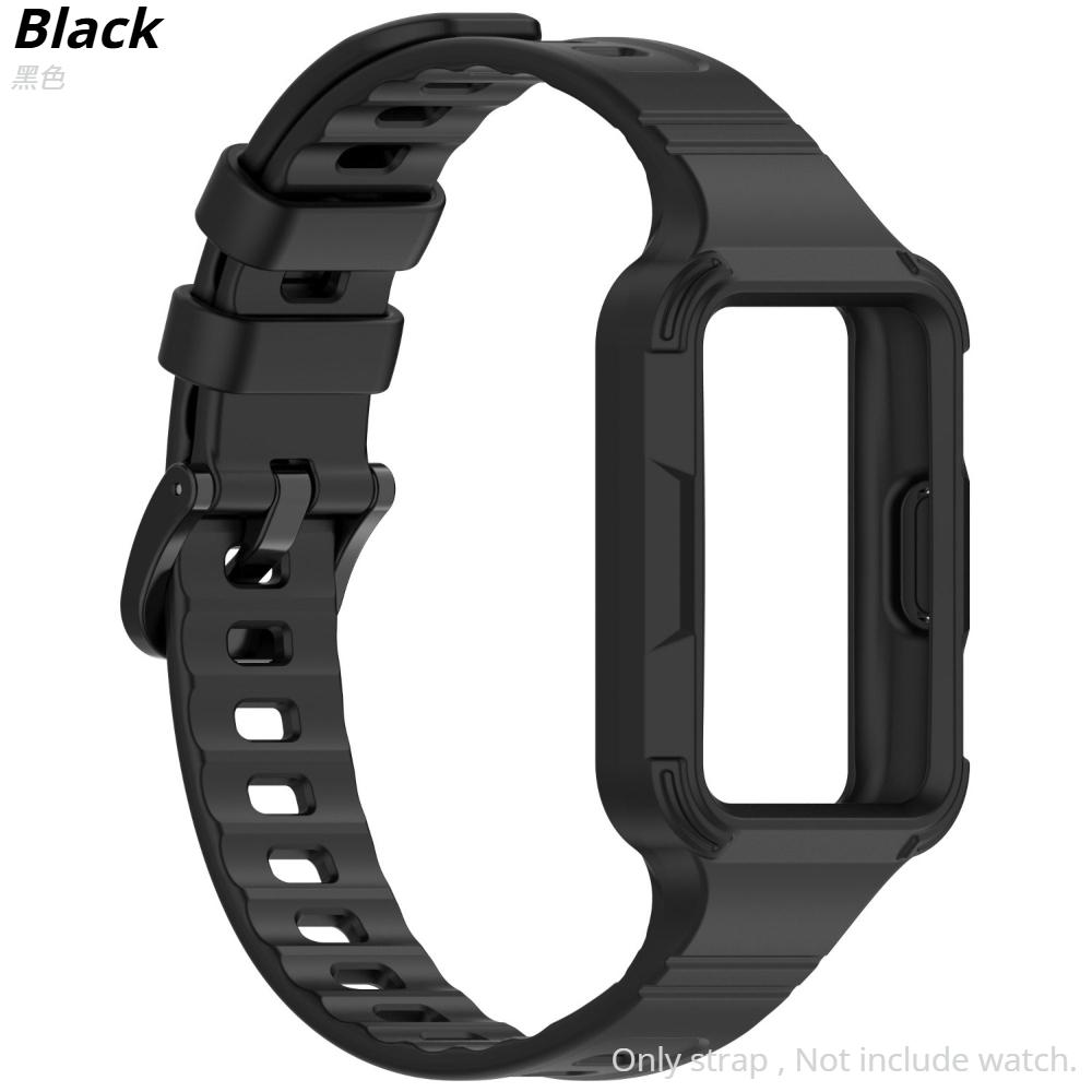 Умные часы Силиконовый ремешок Замена ремешка Для Huawei Band 11 Мягкий силиконовый Защитный чехол Чехол Бампер Для Huawei Band11 Pro Аксессуары для браслета Huawei Band 11 чёрный LUJING-Treasure Bag