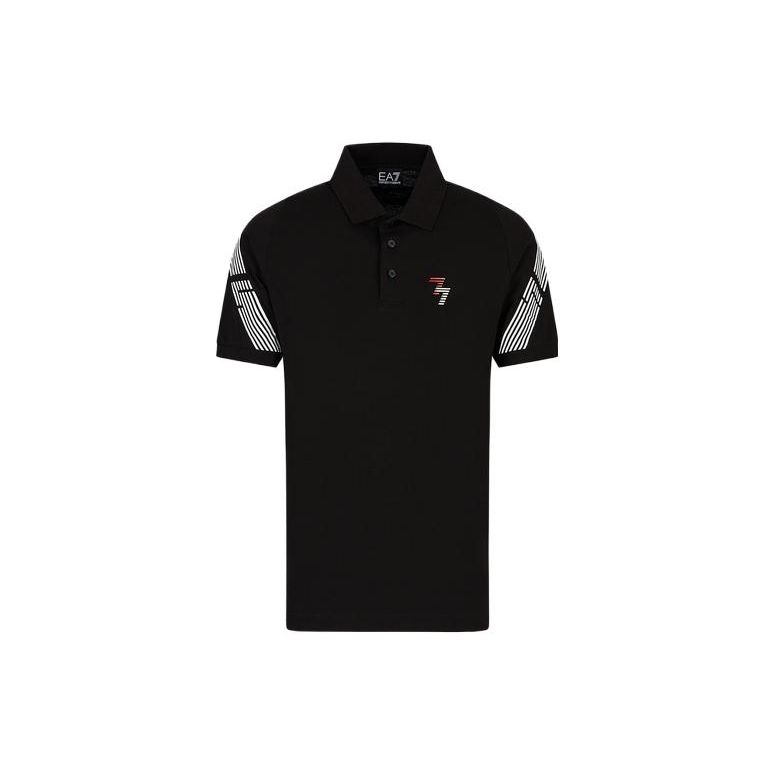 Emporio Armani EA7 SS23 Поло с коротким рукавом в полоску Мужские топы Черный 3RPF51-PJ3BZ-1200 S gray