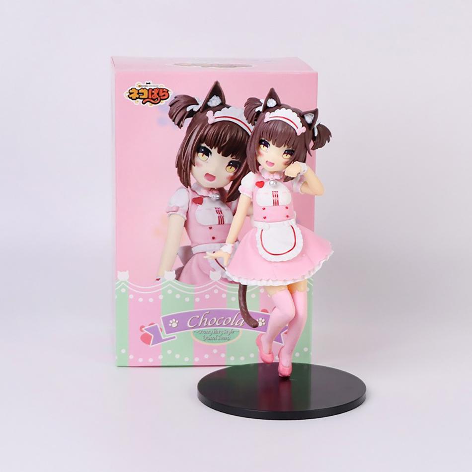 NEKOPARA Анимация Кавайная Фигурка Девочки Шоколад и Ваниль Очаровательный Дизайн Кошки-Горничной ПОЛИВИНИЛХЛОРИД Миниатюрная Настольная Декорация, Достойная Коллекционирования pink Modern home kitchen