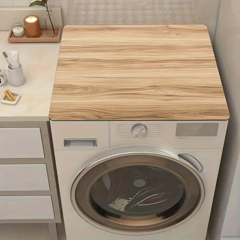 50X60cm Washing Machine Cover Light Wood Grain Countertop Protector  Kitchen Countertop A beige guxuDZ