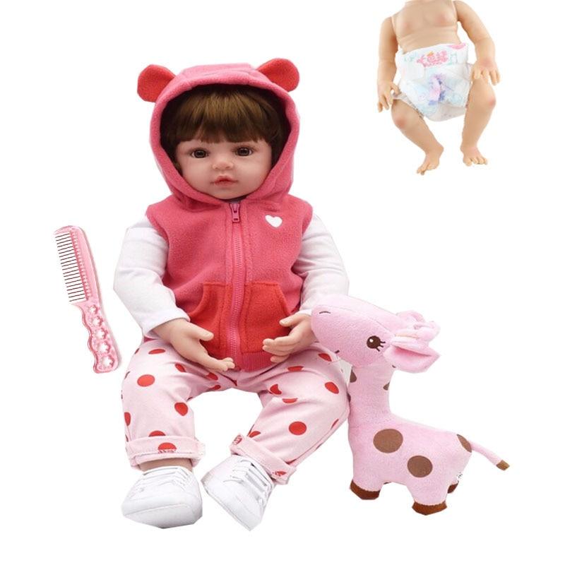 BZDOLL реалистичная 48 см полностью силиконовая мягкая кукла для девочек и мальчиков Reborn Baby Doll игрушка как живая 19 дюймов принцесса подарок на день рождения модный подарок 48cm, Full Body Silicone белый BZDOLL Reborn
