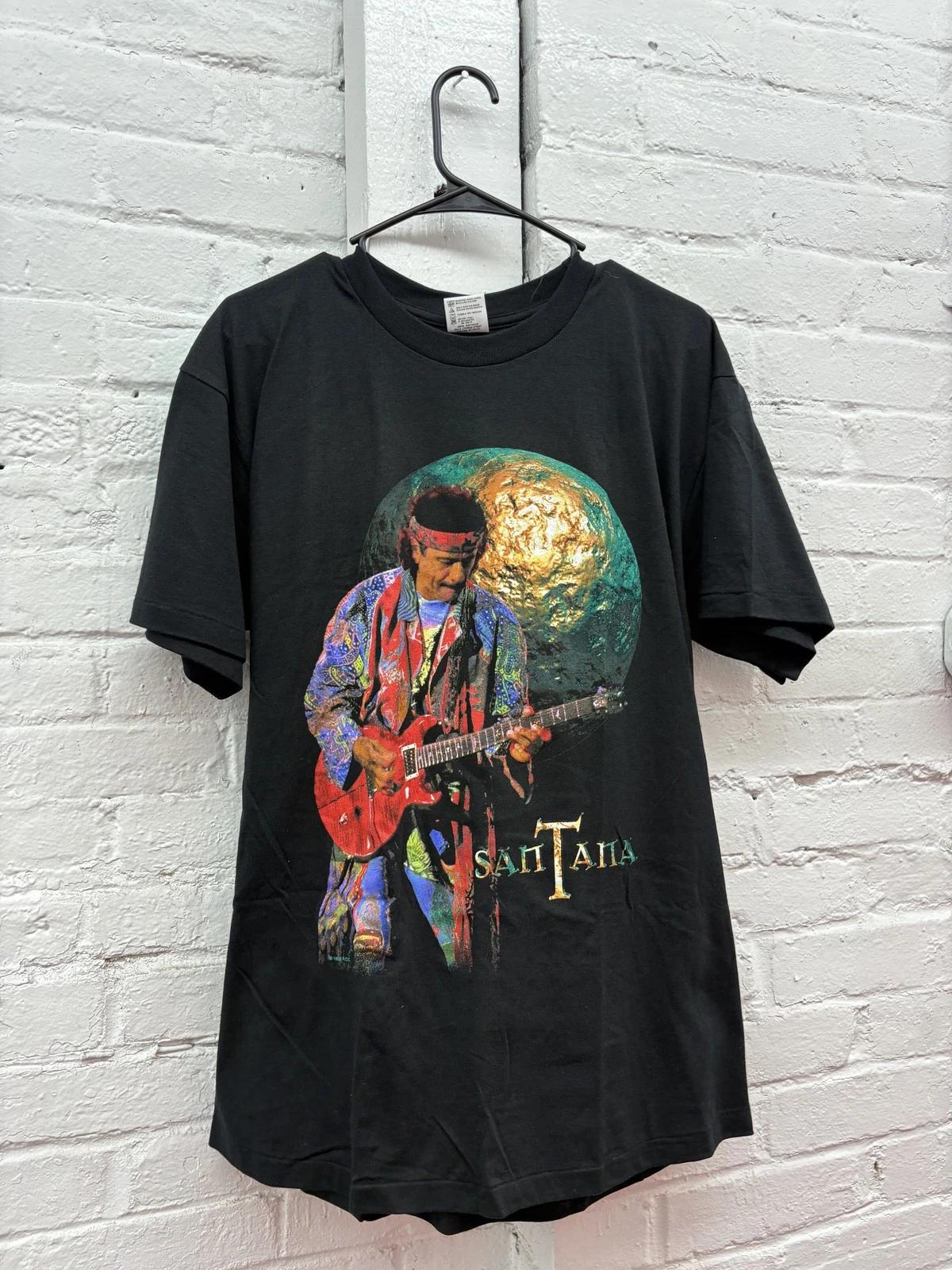 Vintage Santana Shirt Mens Large Black 1998 Band Tee Psychedelic Guitar 90s 4XL gray FutureDesign