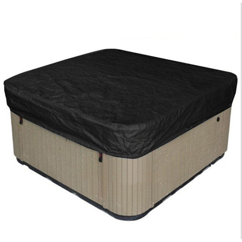 Durable Square Dustproof Swimming Pool Cover Hot Tub Protective Cover Spa Bathtub Cover Oxford 218x218x30cm чёрный PrtVigo