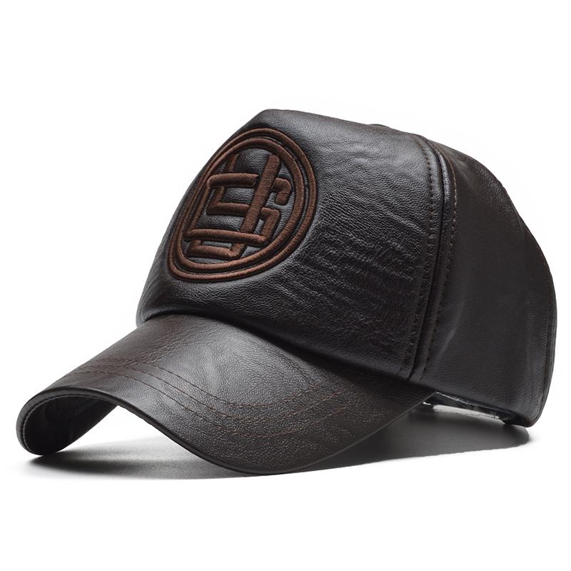 Бейсбольная кепка из искусственной кожи, мужская зимняя шляпа Snapback, кепка в стиле хип-хоп, кепка дальнобойщика, шляпа папы 56-60 cm темный кофе Northwood
