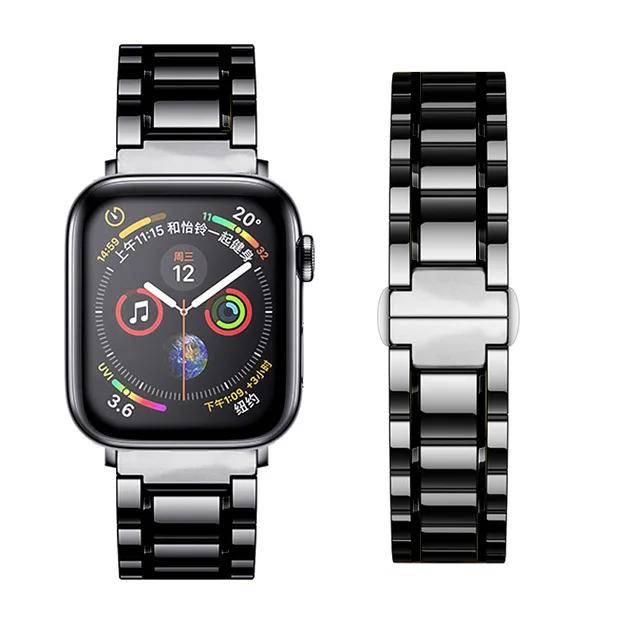 Керамический металлический ремешок для Apple Watch 45мм 44мм 41мм 42мм 46мм Запасной браслет Браслет iwatch Ultra 10 9 8 7 6 5 4 SE ремешок S10-42mm 38 40 41mm gray SoleVibe Shoes