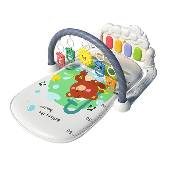 Baby Gym Play Mat And Piano Gym with Tummy Time Mat Interactive серый AuroraBloom