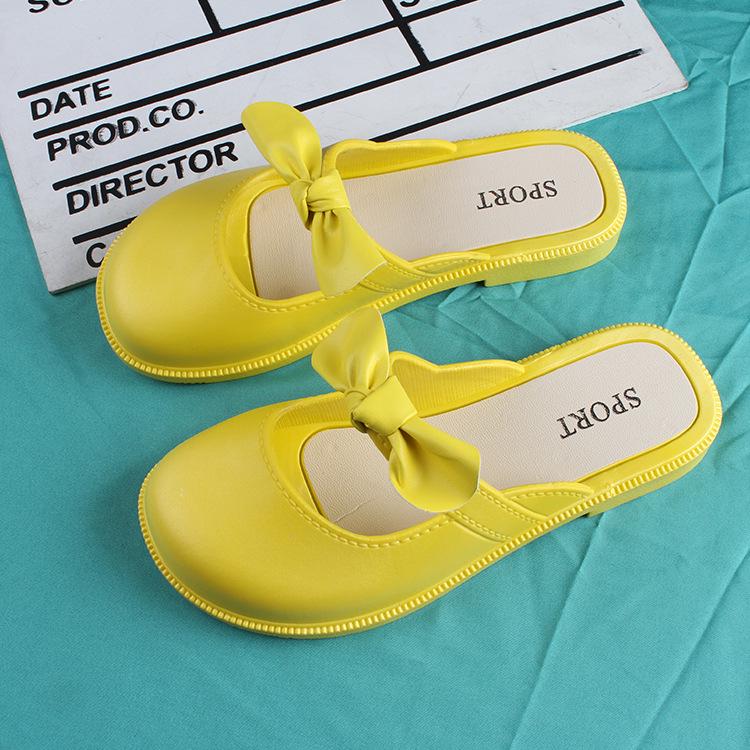 Детские летние сандалии Helisha Kids Bow Closed Toe Flat Sandals - Модная одежда для отдыха на свежем воздухе для маленьких девочек 33 yellow Shoes Arena