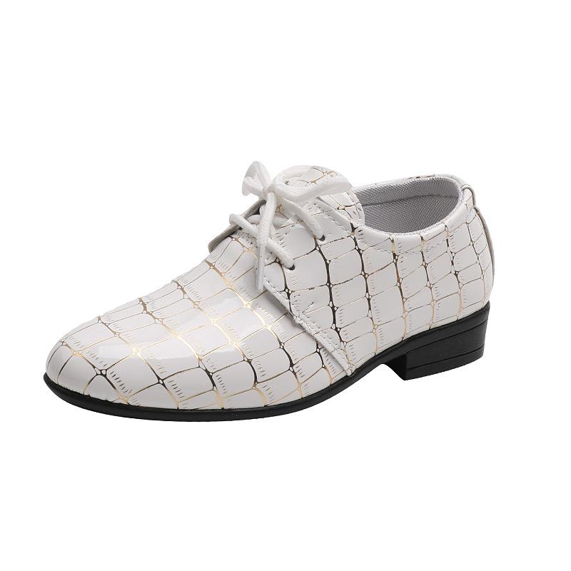 Весенние и осенние одинарные туфли Детская кожаная обувь 21 white Gtime Shoes