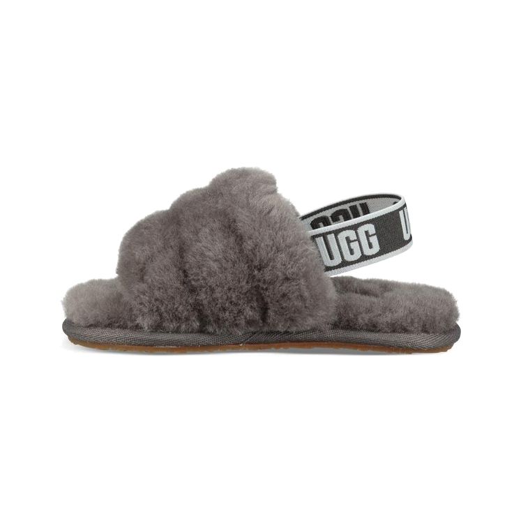 UGG Детские шлепанцы Fluff Yeah Charcoal 1098579T-CHRC 28.5 gray