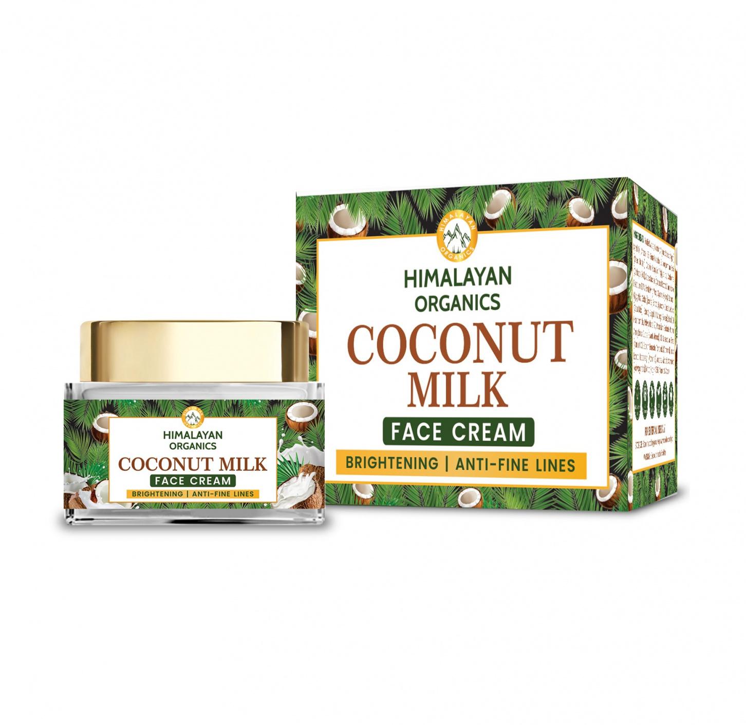 Осветляющий крем для лица с Кокосовым молоком: против морщин (50 г), Coconut Milk Face Cream,  Himalayan Organics beige MYINDIA