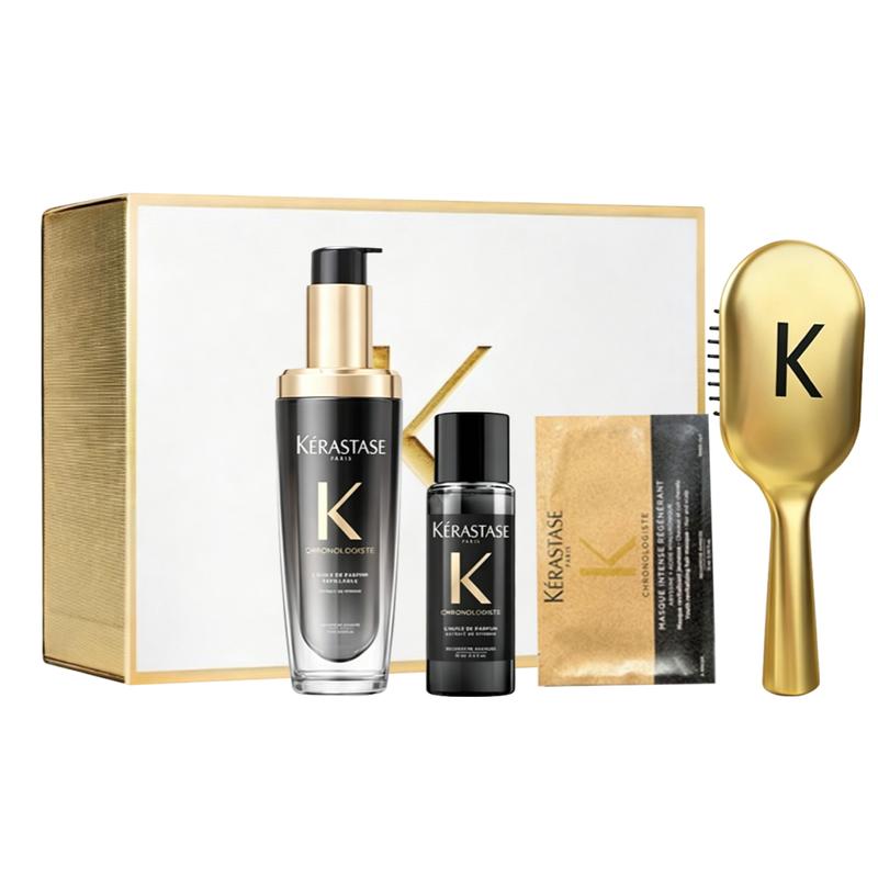 Kerastase Черный Алмаз Эфирное Масло Маска для Волос Подушка Очищение и Уход Подарочный Набор, Уход за Волосами, Питание и Разглаживание расческа*1 75мл+15мл+15мл чёрный