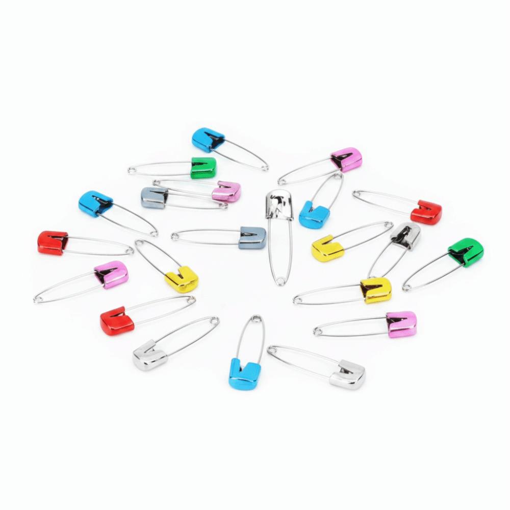 100pcs Stainless Steel Diaper Pins Safe Hold Clip Cloth Diaper Pins Safe Safety Pins  For Knitting white Junfa