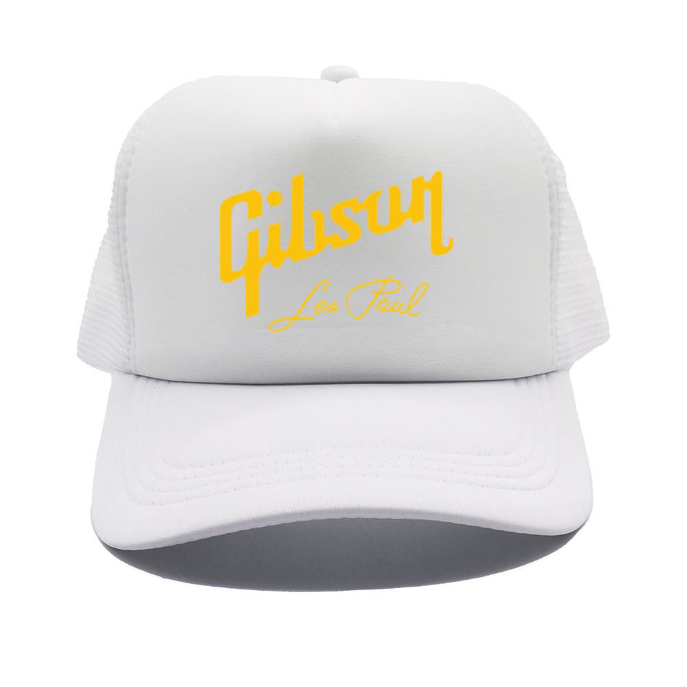 Gibson Les Paul Trucker Cap Unisex Cool Guitar Gibson Hat Baseball Cap Cool Summer Unisex Mesh Net Caps MZ white CASUAL LOOK CAP