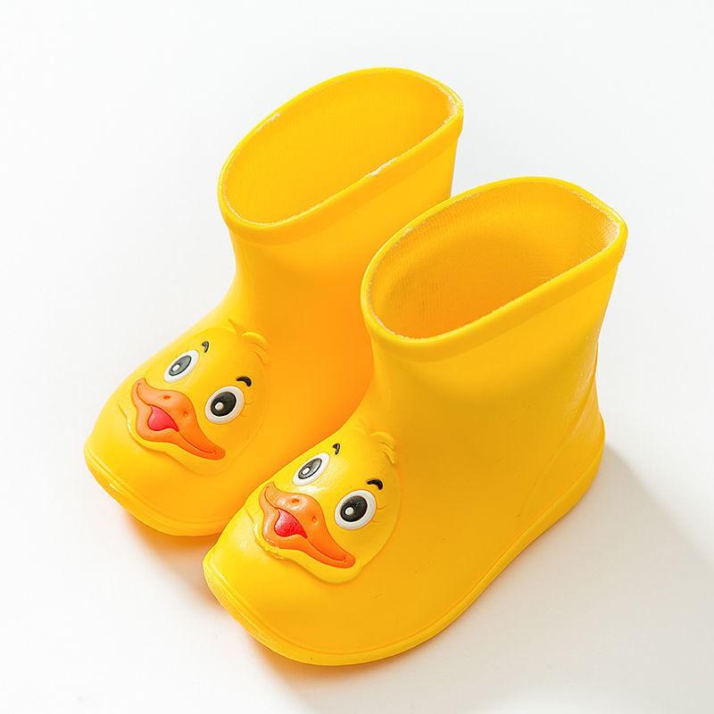 Kids Rain Boots Toddlers Non-Slip Waterproof PVC Shoes With Cartoon Design Girls Boys Fall Winter Insole Length 14cm orange Timeless Goods