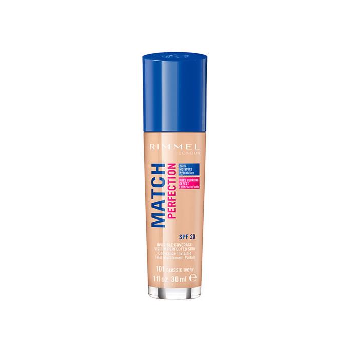 Тональный крем Rimmel London Match Perfection Spf20 101 Classic Ivory, 30 мл blue Cosmetara Charm Co.