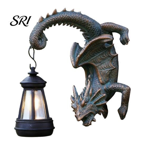 Fantasy Garden Ornament Dragon Tree Hugger Solar Lantern Resin Statue for Gothic Outdoor Decor Wall Fence Gifts Women Mom Grandma Energy Efficient black dgkuyfvk