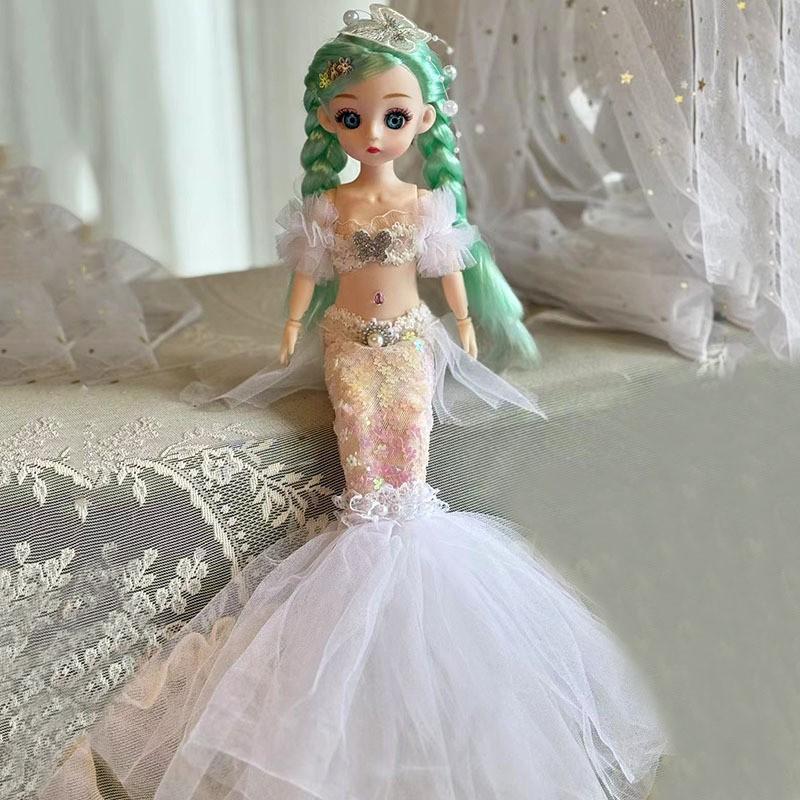 12-дюймовая мультяшная кукла-принцесса-русалка для девочек, детский игровой домик, игрушка, праздничный подарок на день рождения белый Oran Sky
