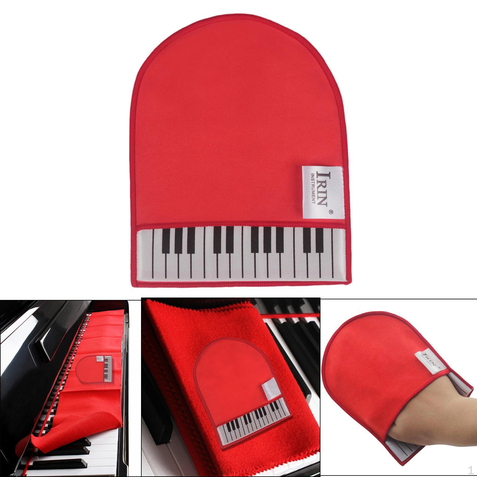 Piano Cleaning Glove Soft Sturdy,Musical Instrument Accessory,Microfiber Cloth for Upright red Crafttradeonline