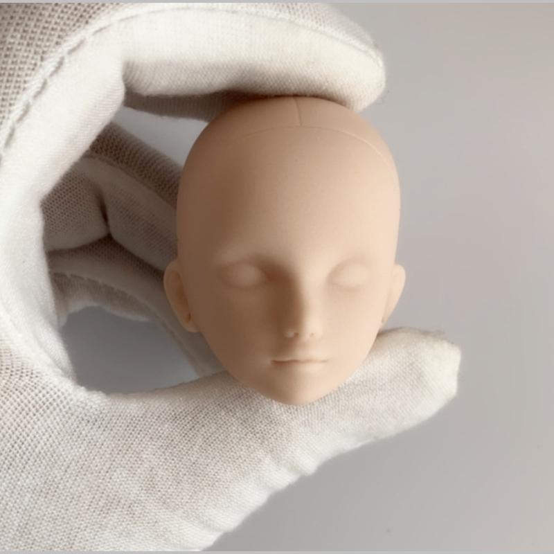 Аксессуары для кук на шаровых шарнирах 1/6 Голова для 30см BJD кук Белая кожа Без глаз Кукла-младенец Игрушки для самостоятельной сборки для девочек Игрушки для макияжа Only Head gray YULIN-002