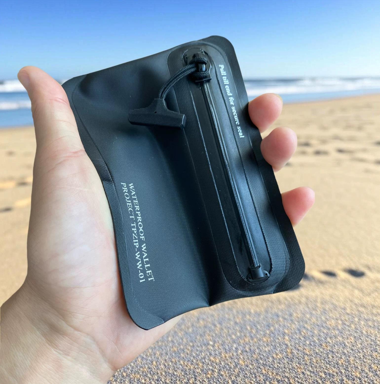 IPX8 Уровень погружения Профессиональный водонепроницаемый держатель для карт Высокопрочная герметичная молния Карта Ключ Наушники Кошелек для монет Маленькая сумка чёрный Simple Nest