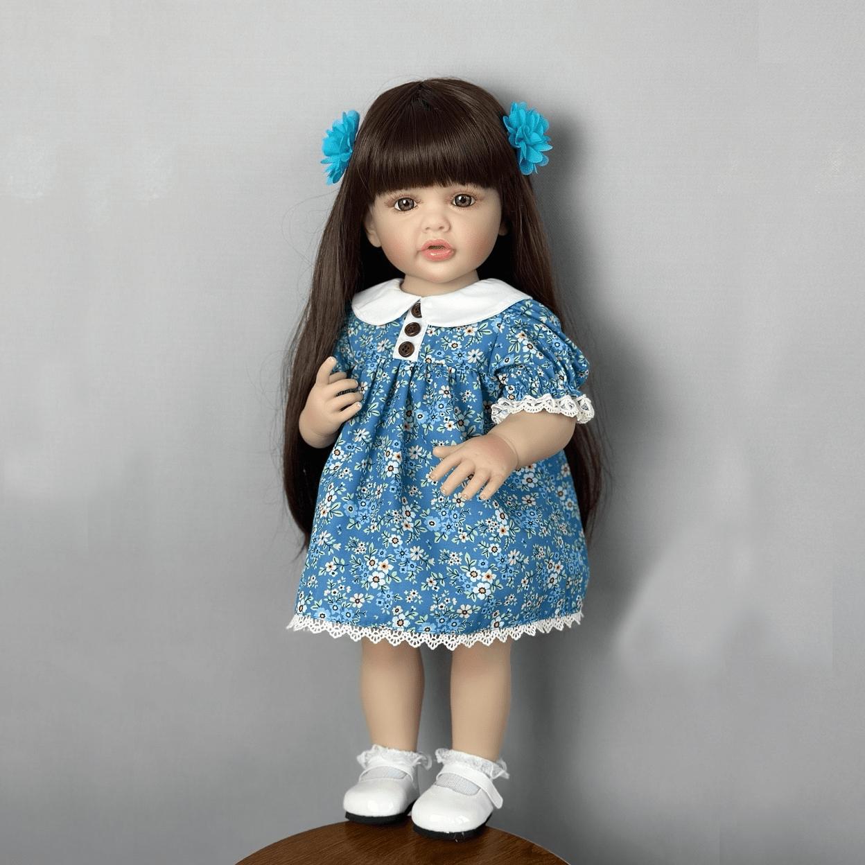 BZDOLL 55 СМ Полностью Мягкий Винил Кукла Реборн Девочка Игрушка Реалистичная 22 Дюйма Принцесса Малыш Арт Бебе Подарки на День Рождения для Ребенка vinyl body doll black BZDOLL Reborn